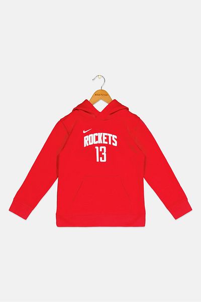 Nike X Nba Kids Boy Graphic Print Long Sleeve Harden Outdoor Hoodie, Red