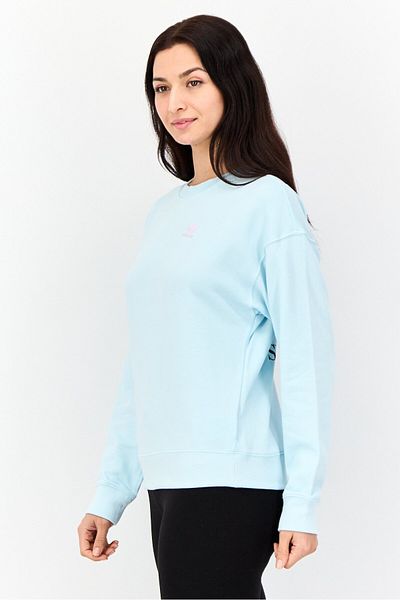 adidas Women Sportswear Fit Long Sleeves Outdoor Sweatshirt, Sky Blue