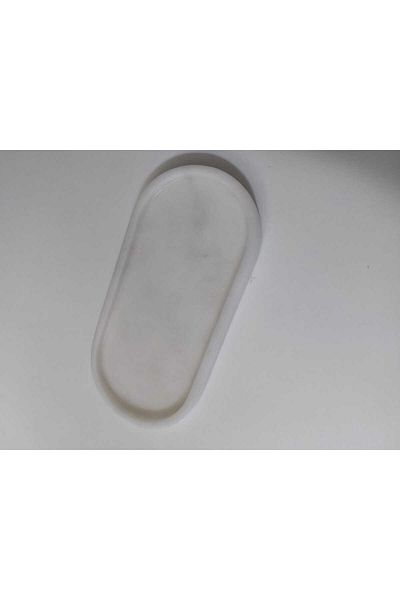 Mudo Concept Tava de baie Elips Marmura Albă - 15x30x2 cm