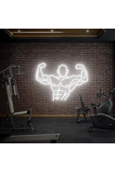 Neon LED Dekoratif Aydınlatma -Spor, Kaslı Adam, 60x45cm-