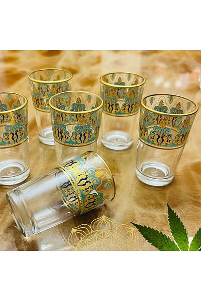 SAMSA Pearl Model Patterned Coffee Side Glass Water Glass 6 Pieces