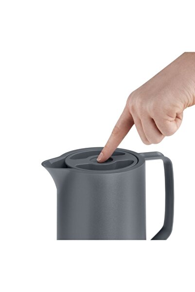 emsa German Thermos Motiva Gray with a luxurious cylindrical design, 1 liter capacity