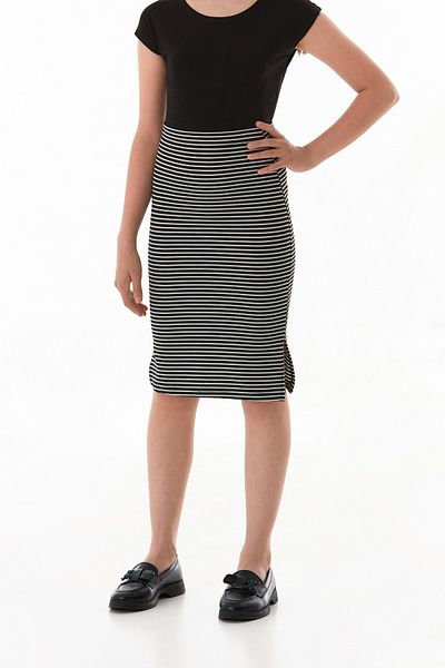 Fulla Moda Striped Elastic Waist Girl's Skirt