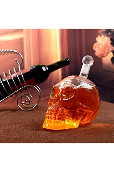 OEM Skull decanter, for Whiskey and other fine drinks, transparent, compact, 1000 ml