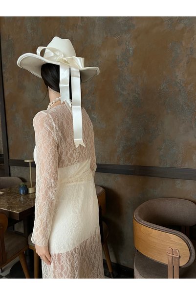 Tuğçe Saray Lace See-Through Blouse,Women Blouse