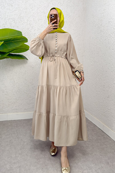 Salih Çelebi Φόρεμα με κορδόνια 2275 - ΡΟΔΑΚΙΝΙ ΚΙΤΡΙΝΟ