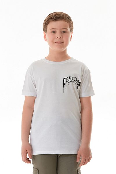 Fulla Moda Tricou pentru băiat cu gât crew cu imprimeu text