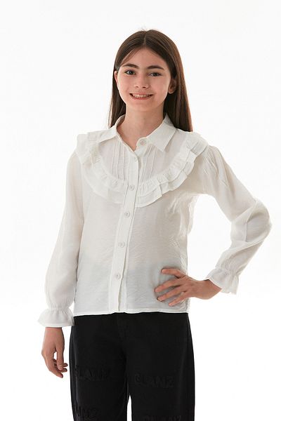 Fulla Moda Ruffled Buttoned Girl's Shirt