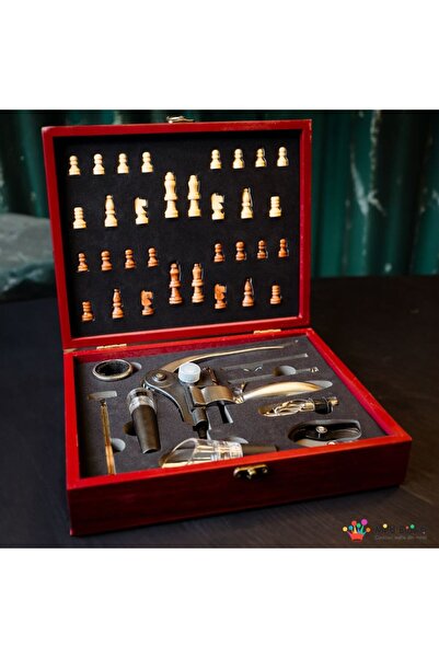 OEM Chess set and wine accessories, Deluxe box, easy to store, elegant, ideal for parties