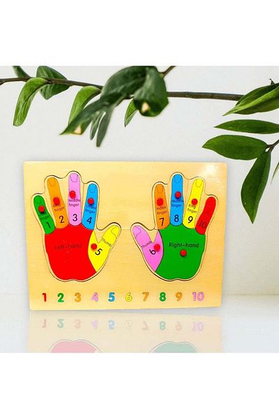 Generic Vitacelli Early Learning 3D Wooden Hand Educational Puzzle Board for Kids