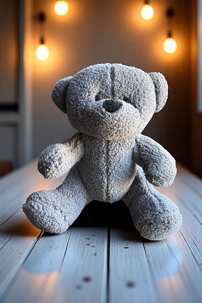 Canestar I Love You Cute Plush Teddy Bear with Heart Gray - Special Heart Teddy Bear for Lover
