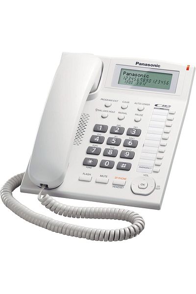 PANASONIC Corded Phone with Caller ID and Hands-free speakerphone, KX-TS880FX1W (White)