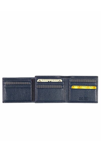 Aka Deri Navy Blue Leather Men's Wallet 539 -17