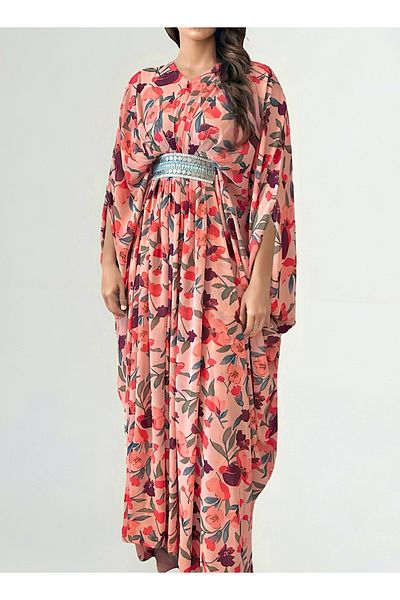 ECSTACY COUTURE Peach kaftan set