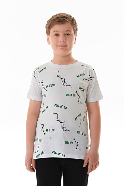 Fulla Moda Tricou pentru băiat cu imprimeu No Fear 100% bumbac