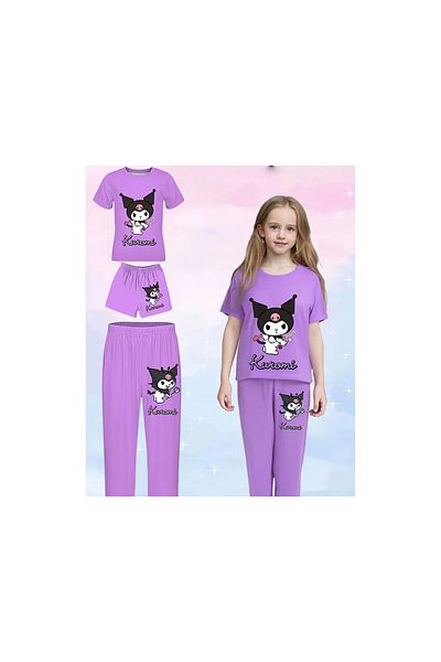 Keywest Children's 3-Piece Kuromi Printed Pajama Set