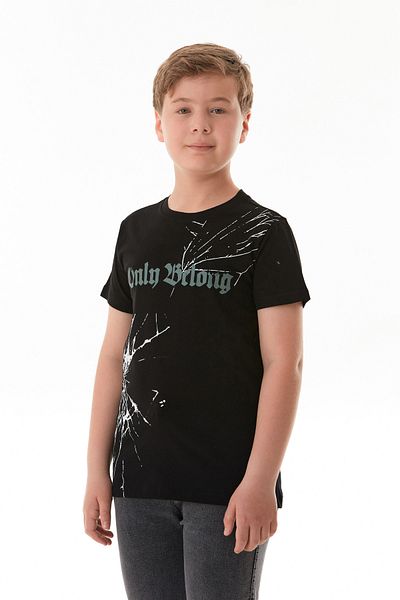 Fulla Moda 100% Cotton Text Printed Boy's T-Shirt