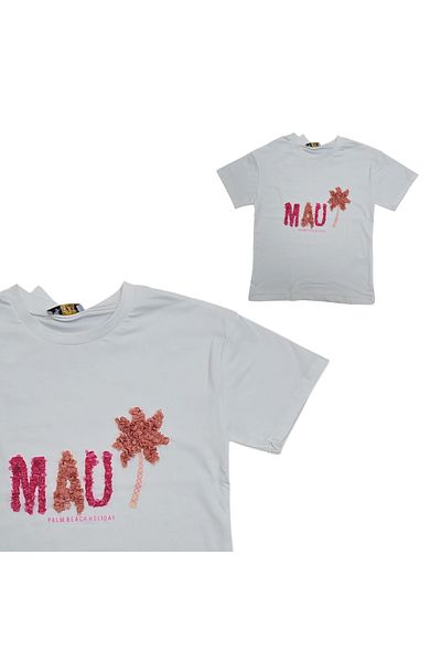 Biberon Çocuk Giyim Alg Mau Palm Embroidered T-Shirt 6/9