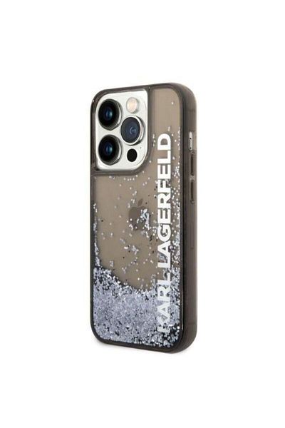 Karl LagerfeId Husa Karl Lagerfeld Translucent Liquid Glitter compatibila cu iPhone 14 Pro Max Negru