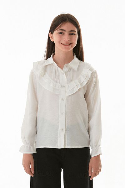 Fulla Moda Ruffled Buttoned Girl's Shirt