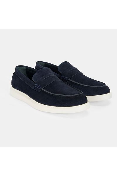 Desa Men's Navy Blue Slip-On Suede Loafer