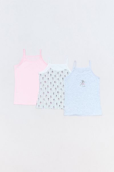 Fulla Moda Ballerina Printed 3 Piece Girl's Tank Top