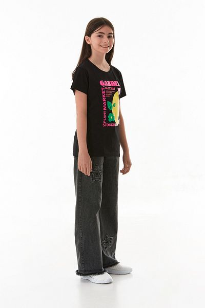Fulla Moda 100% Cotton Slogan Printed Girl's T-Shirt