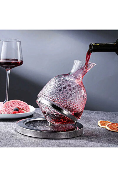 OEM Wine decanter, Rotative, modern print, stand included, 1.5 L