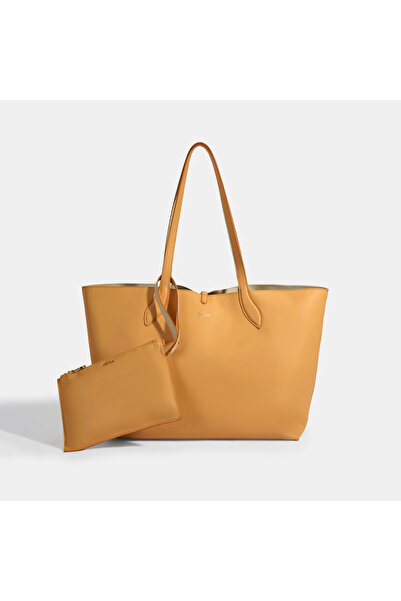 Desa Kadın Turuncu / Bej Çift Taraflı Deri Omuz Çantası
