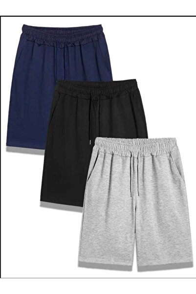 FİTGO Erkek Rahat Kalıp Bermuda 3'lü Şort