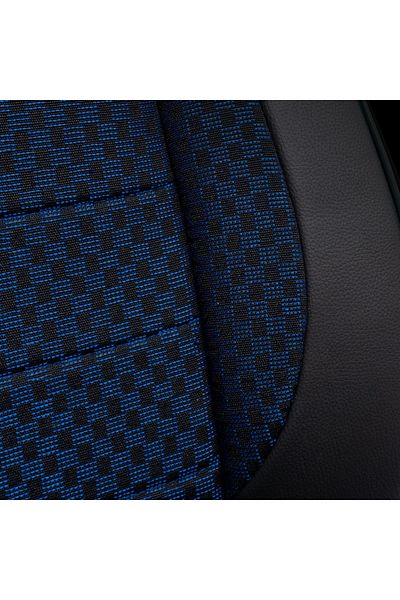 Deluxe Boss Set Huse Scaune Auto DeluxeBoss Classico, pentru bancheta rabatabila fractionata, 11 piese, albastru