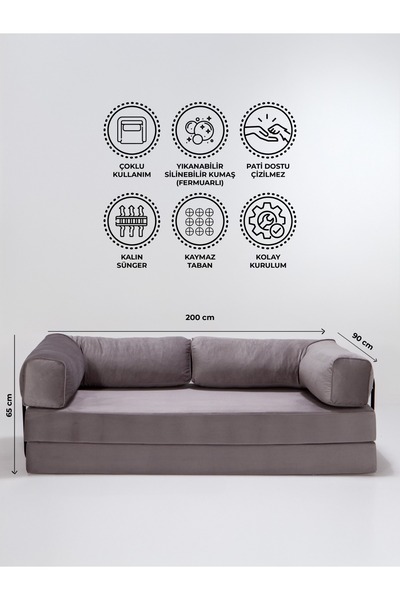 MODAMED Zuma Night Açılır Kanepe Yatak Olabilen Rahatlama , Aktivite Koltuğu, Dinlenme Kanepe, Üçlü Koltuk