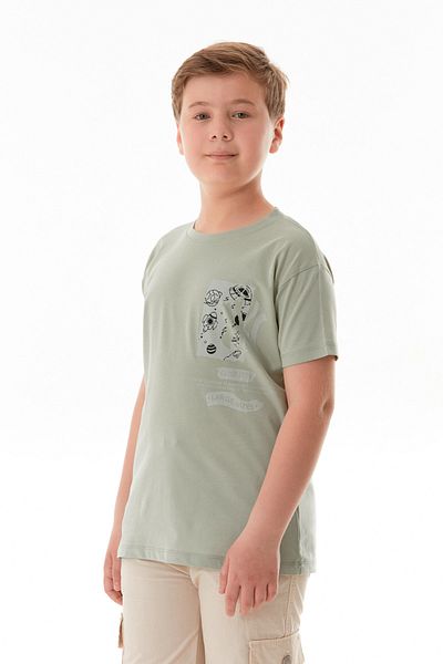 Fulla Moda 100% Cotton Space Printed Boy's T-Shirt