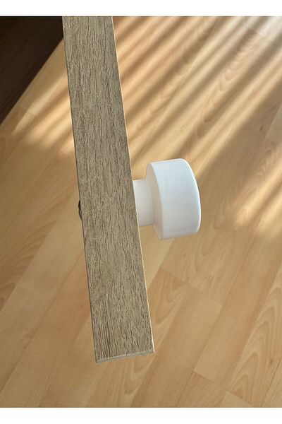 Sienta Home Διακοσμητική Φυσική Ξύλινη Στρογγυλή Λαβή Ντουλάπας 4 τεμαχίων Λευκή