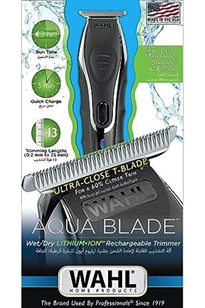 Wahl Aqua Blade Trimmer, Ultra-Close T-Blade For Wet & Dry Shaves