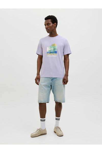 Jack & Jones Ανδρικό μωβ μπλουζάκι Jack Jones Jjbarbados Tee Ss Crew Neck 12269416 -19