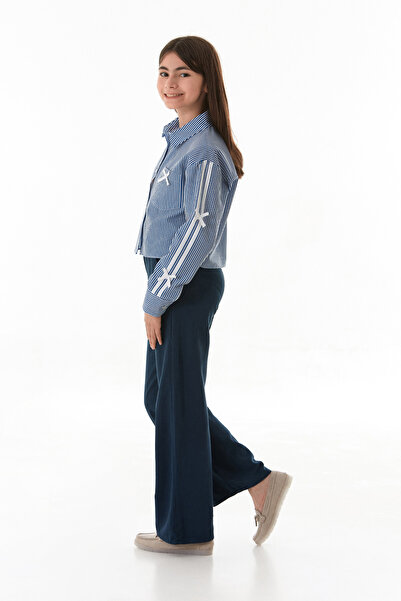 Fulla Moda %100 Pamuk Beli Lastikli Kız Çocuk Pantolon