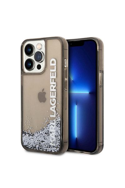Karl LagerfeId Husa Karl Lagerfeld Translucent Liquid Glitter compatibila cu iPhone 14 Pro Max Negru