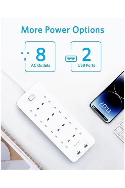 Anker 342 USB Power Strip with 8 Ports and 2 USB ports