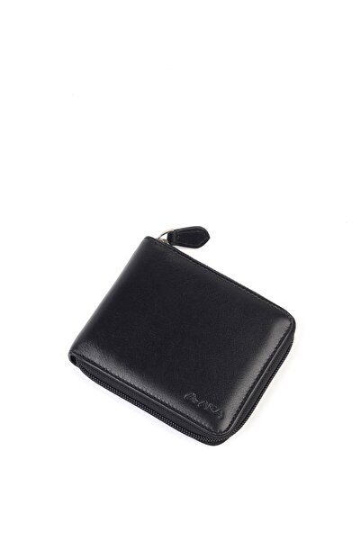 Aka Deri Fermuarlı Deri El Cüzdanı