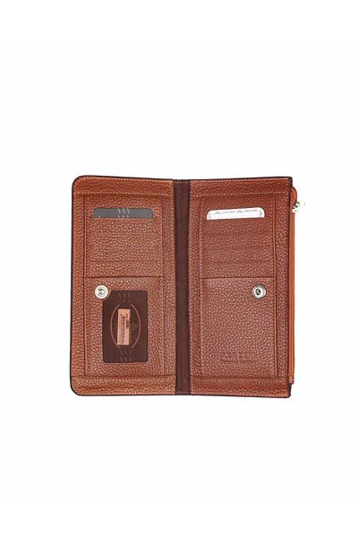 Aka Tan Leder Telefonhalter Hand Brieftasche - 814 6
