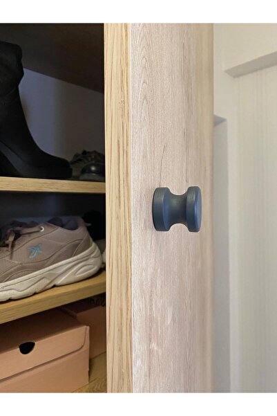 Sienta Home Decorative Natural Wood 4-Piece Button Cabinet Handle Anthracite