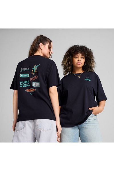 Puma تي شيرت Wardrobe Ess Graphic للسيدات باللون الأزرق الداكن
