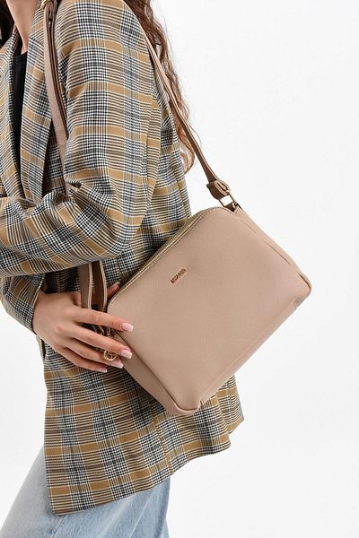 Getcho Bonny Women's Sand Crossbody Bag Small Size Lightweight Soft Leather Adjustable Strap Model Quality Leather