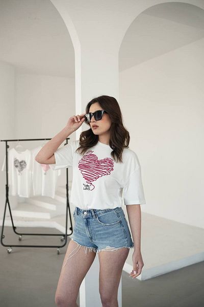 Fiori Heart Printed Tshirt
