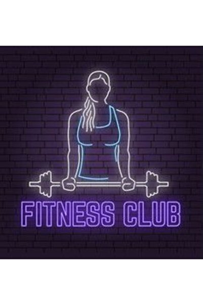 Disa Neon LED Dekoratif Aydınlatma -Fitness Club, 60x60cm-