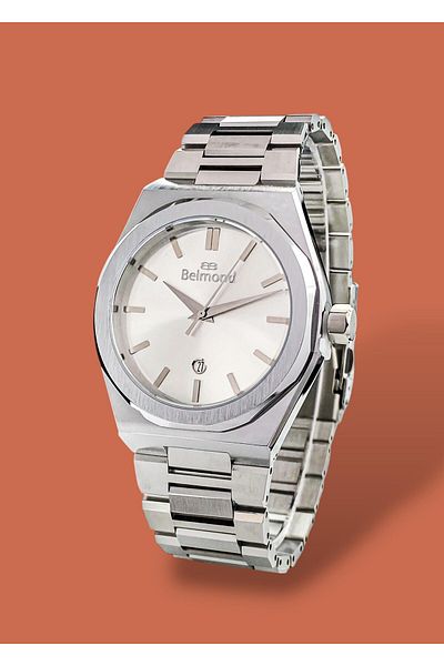 Belmond Original 2 Years Guarantee Silver Color 5 Atm Waterproof Steel Cord Men's Wristwatch