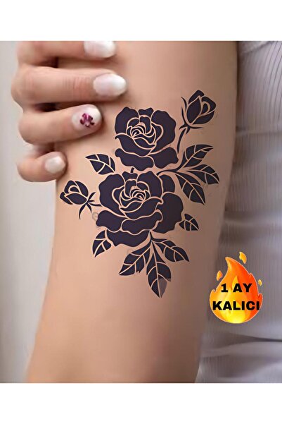 Mecit Tuhafiye 1 AY KALICI GÜL YAPRAK KOL BİLEK VUCUT İÇİN GEÇİCİ DÖVME