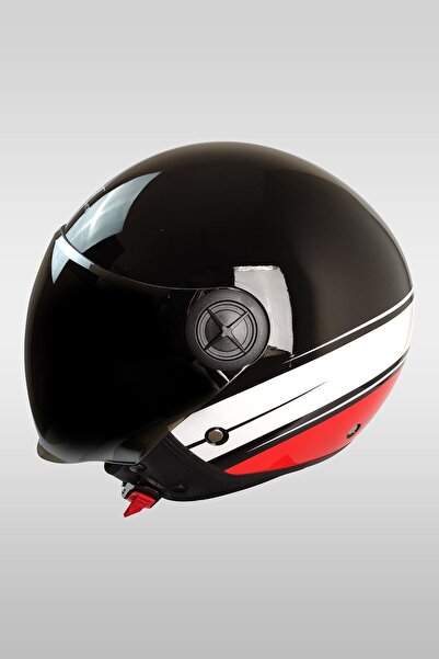 MTS FX-101 Uyumlu Motosiklet Kaskı Black Red