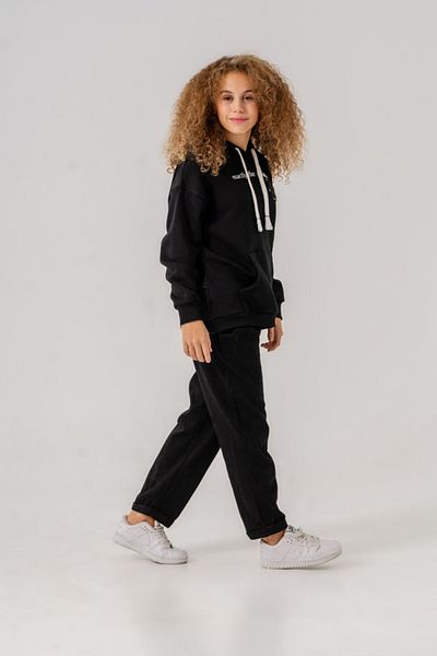 HAUSEkids Суитшърт за момиче Exactly Soddo за 9-15 години - черен